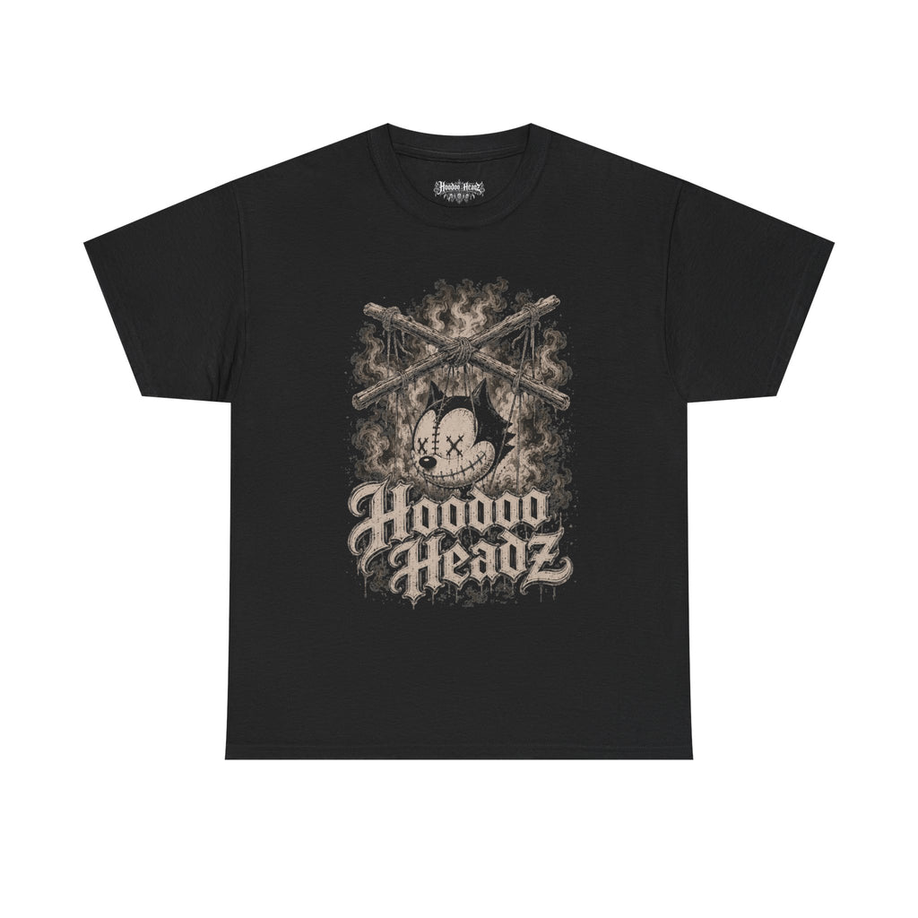 Shrunken Head Puppet Tee | Hoodoo Headz® Vintage Cartoon Heavy Cotton T-Shirt