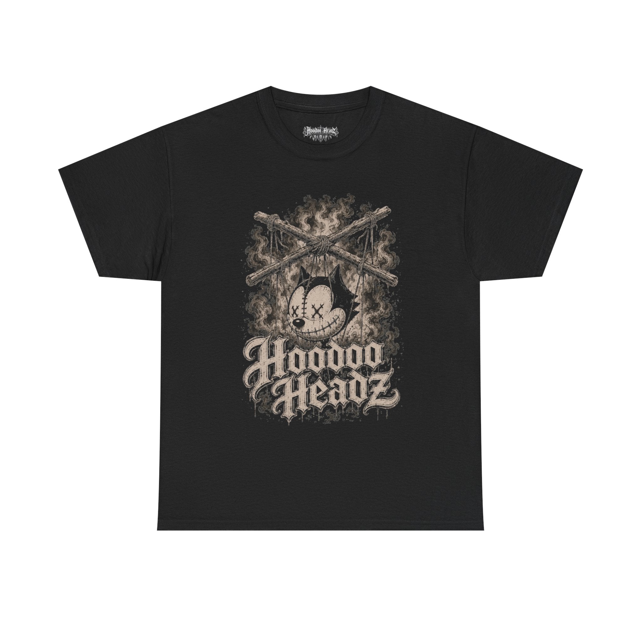 Shrunken Head Puppet Tee | Hoodoo Headz® Vintage Cartoon Heavy Cotton T-Shirt