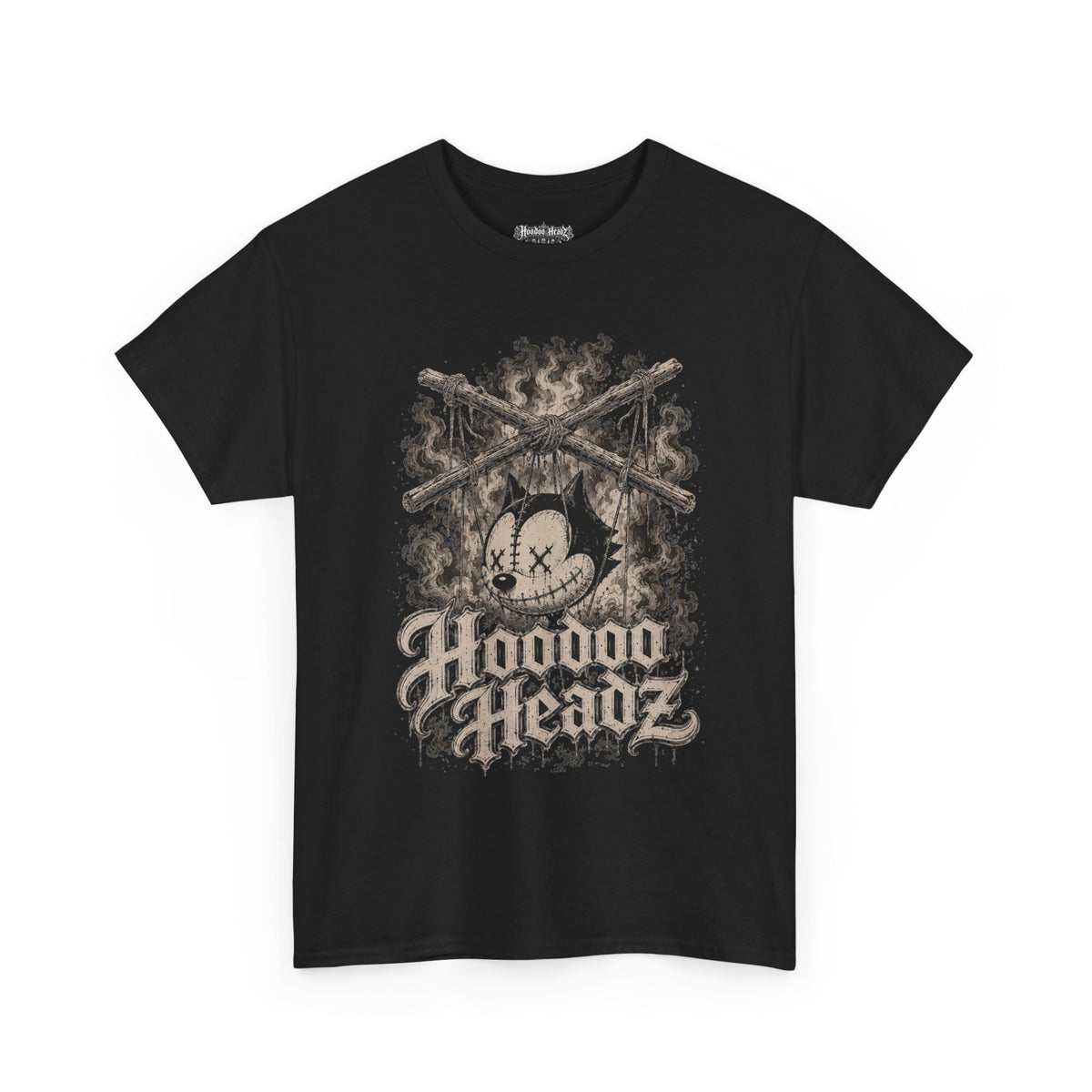 Shrunken Head Puppet Tee | Hoodoo Headz® Vintage Cartoon Heavy Cotton T-Shirt