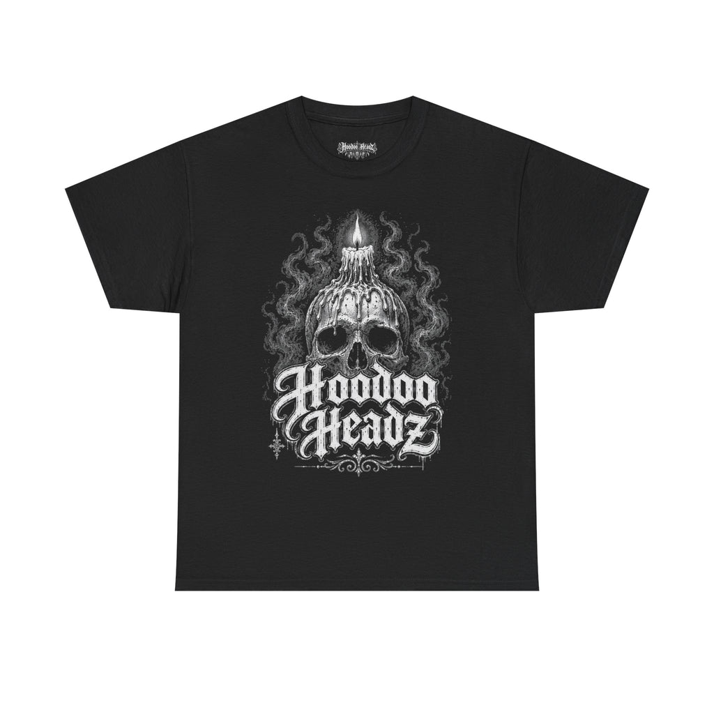 Candle Skull Tee | Hoodoo Headz® Ritual Flame Heavy Cotton T-Shirt