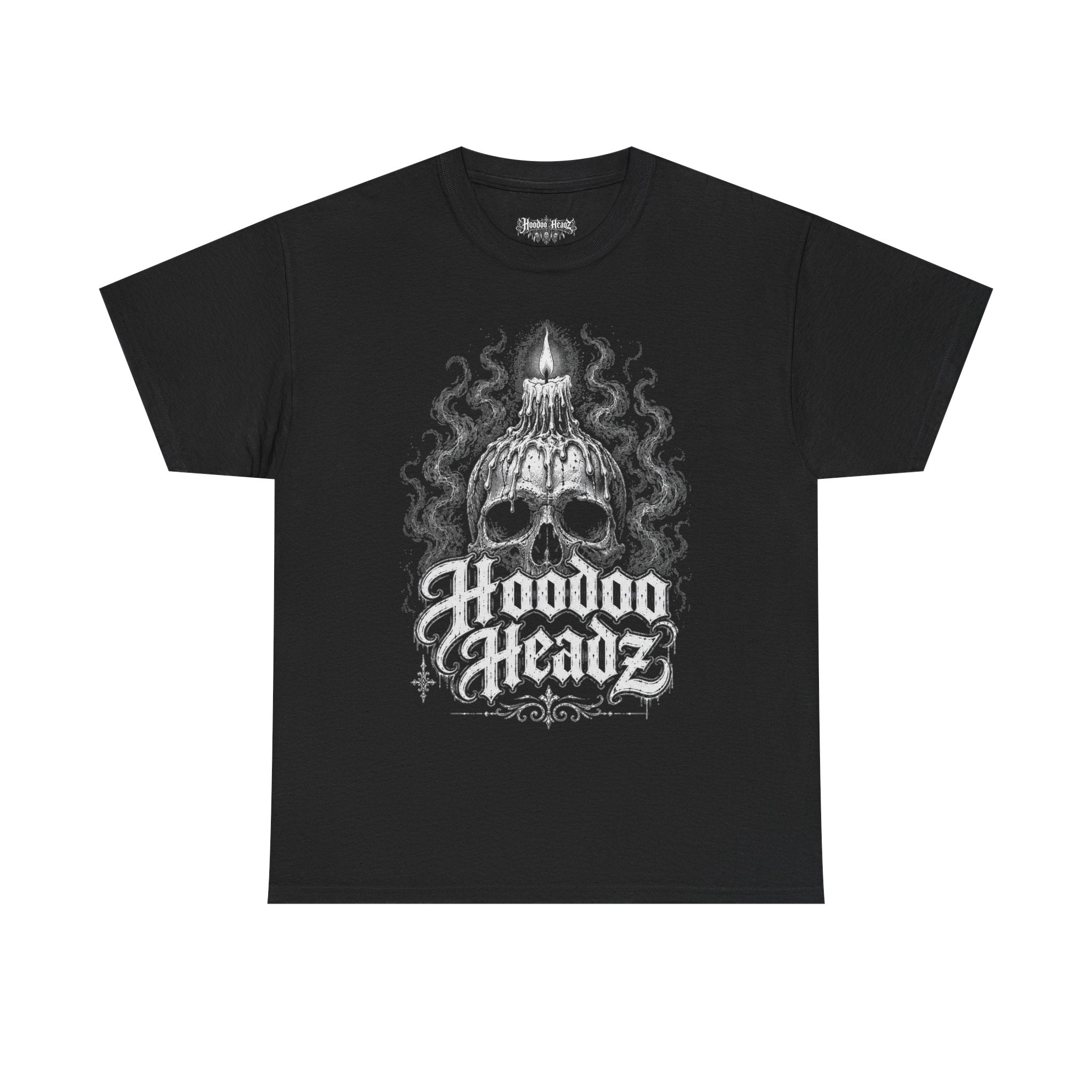 Candle Skull Tee | Hoodoo Headz® Ritual Flame Heavy Cotton T-Shirt
