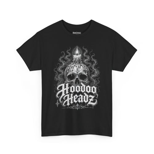 Candle Skull Tee | Hoodoo Headz® Ritual Flame Heavy Cotton T-Shirt