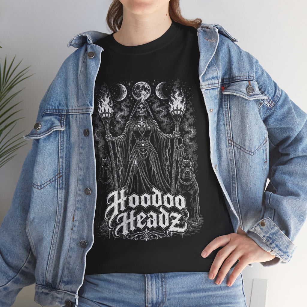 Hekate’s Tribute Tee | Hoodoo Headz® Goddess of Crossroads Heavy Cotton T-Shirt