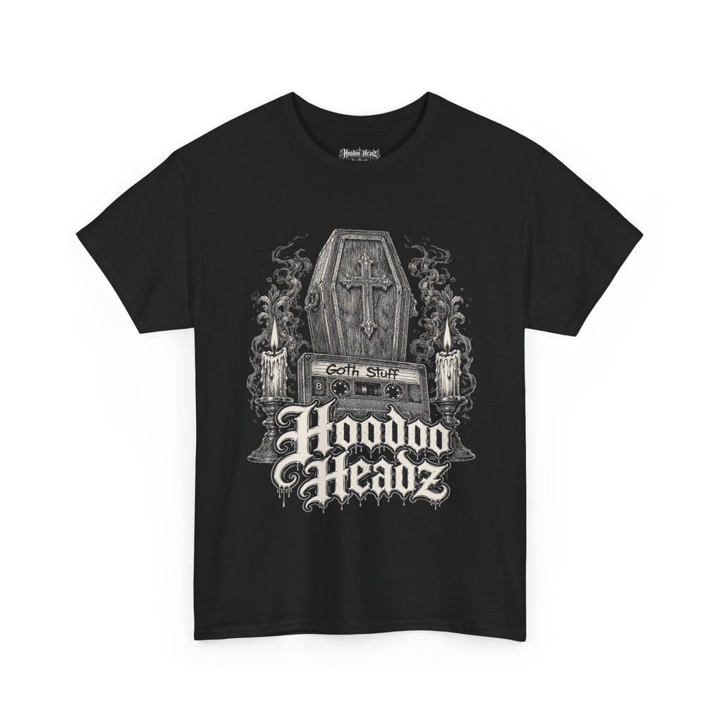 Dead Format Tee | Hoodoo Headz® Goth Stuff Cassette Heavy Cotton T-Shirt