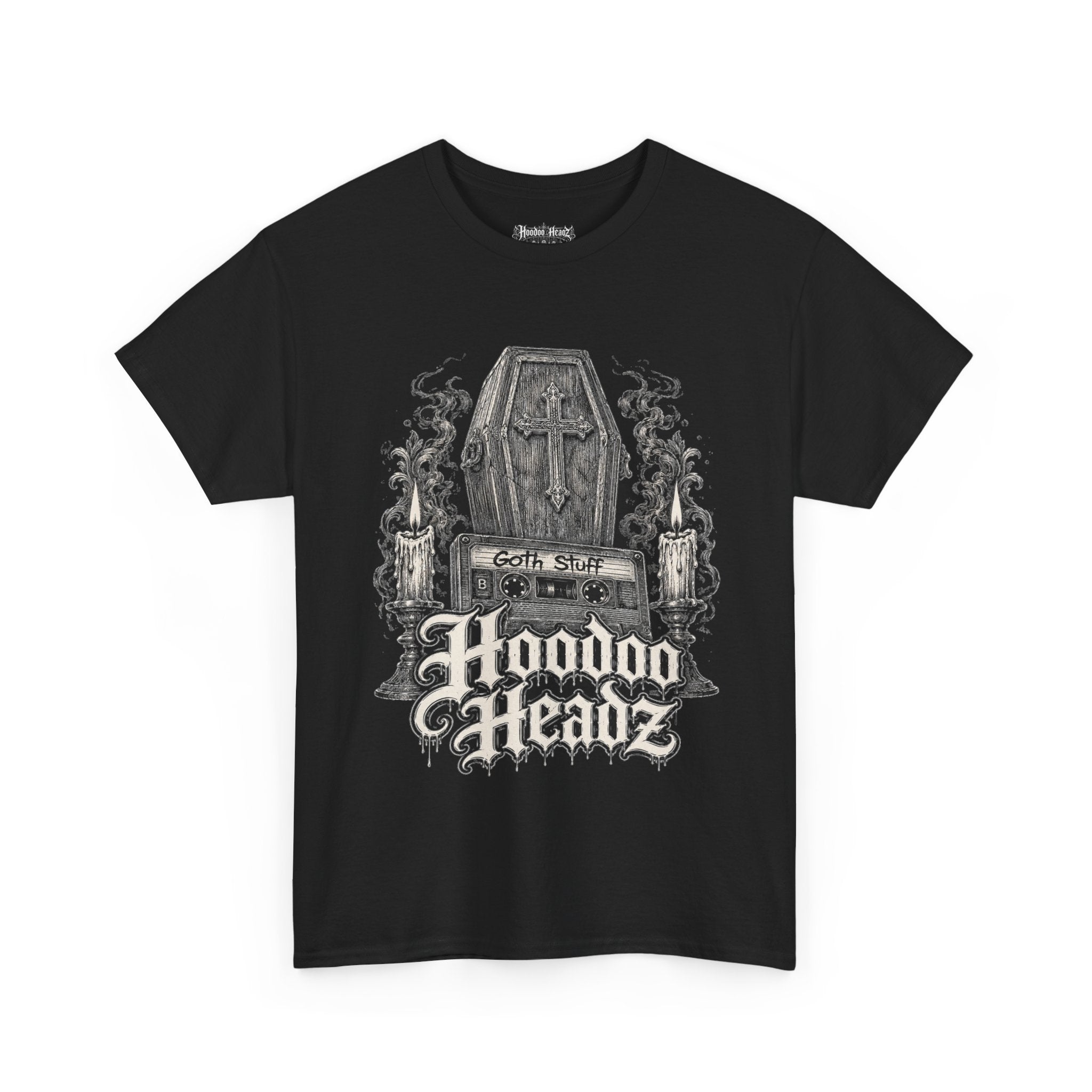 Dead Format Tee | Hoodoo Headz® Goth Stuff Cassette Heavy Cotton T-Shirt