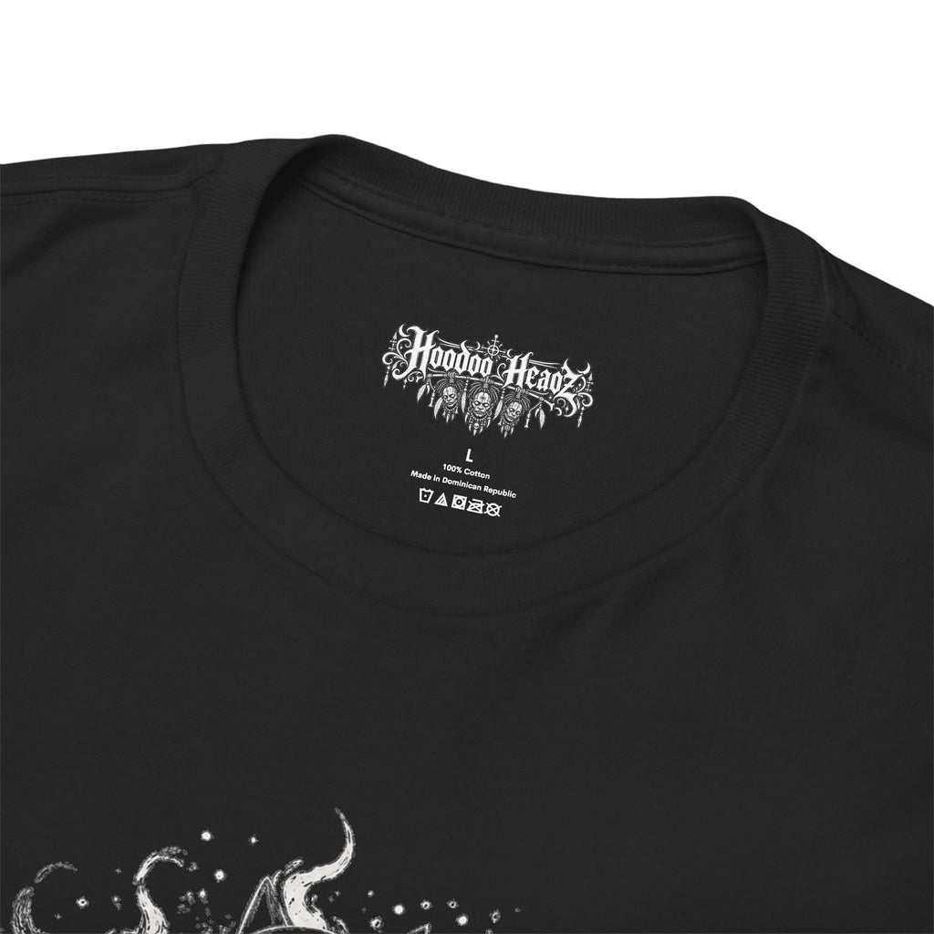 Hoodoo Headz Vintage Cartoon Cat Skull Pyramid Heavy Cotton Tee