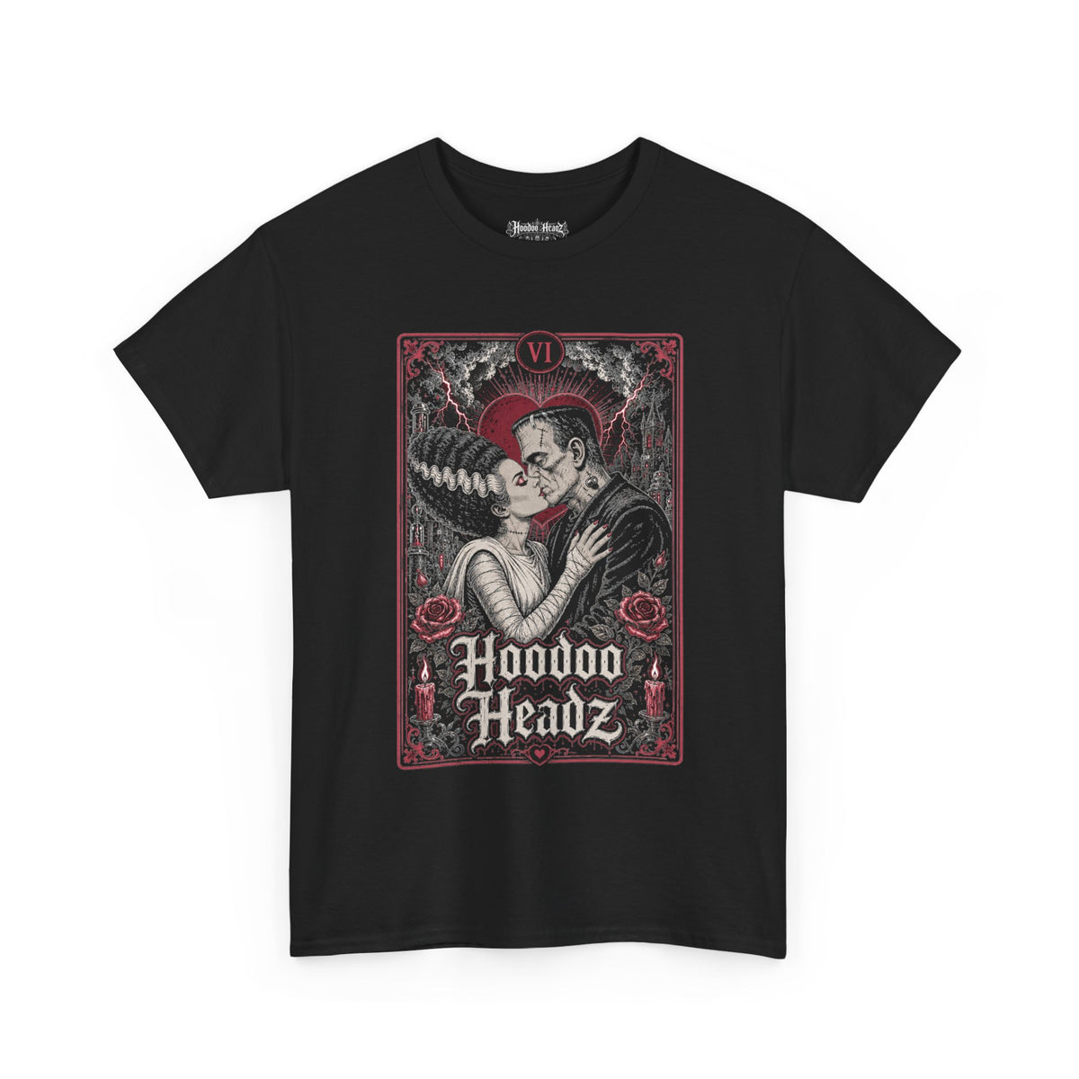 The Lovers Tarot Tee | Hoodoo Headz® Gothic Romance Heavy Cotton T-Shirt