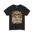 Sugar Skull & Marigolds Tee | Hoodoo Headz® Día de los Muertos Heavy Cotton T-Shirt