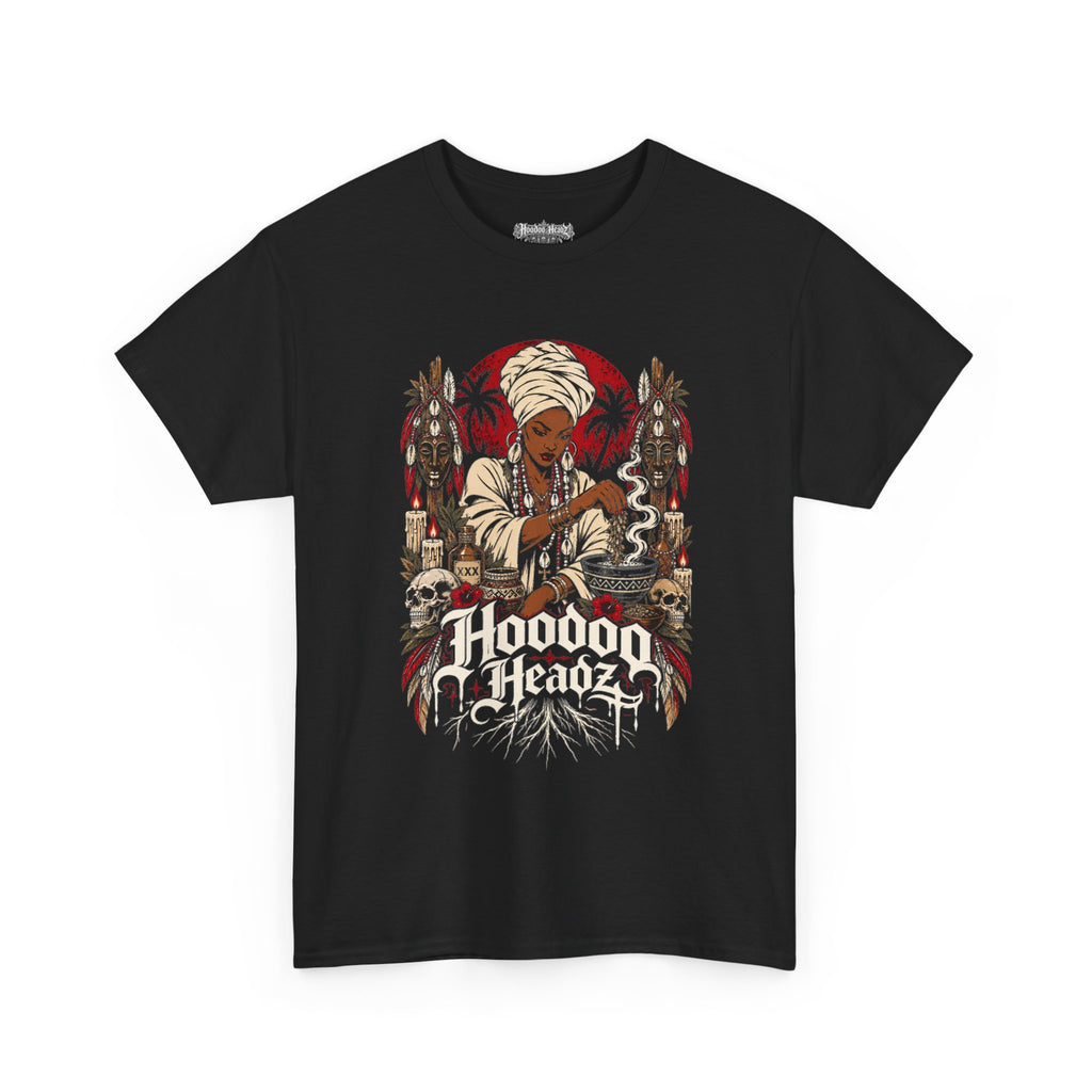 Hoodoo Priestess Tee | Hoodoo Headz® Rootwork & Ritual Heavy Cotton T-Shirt