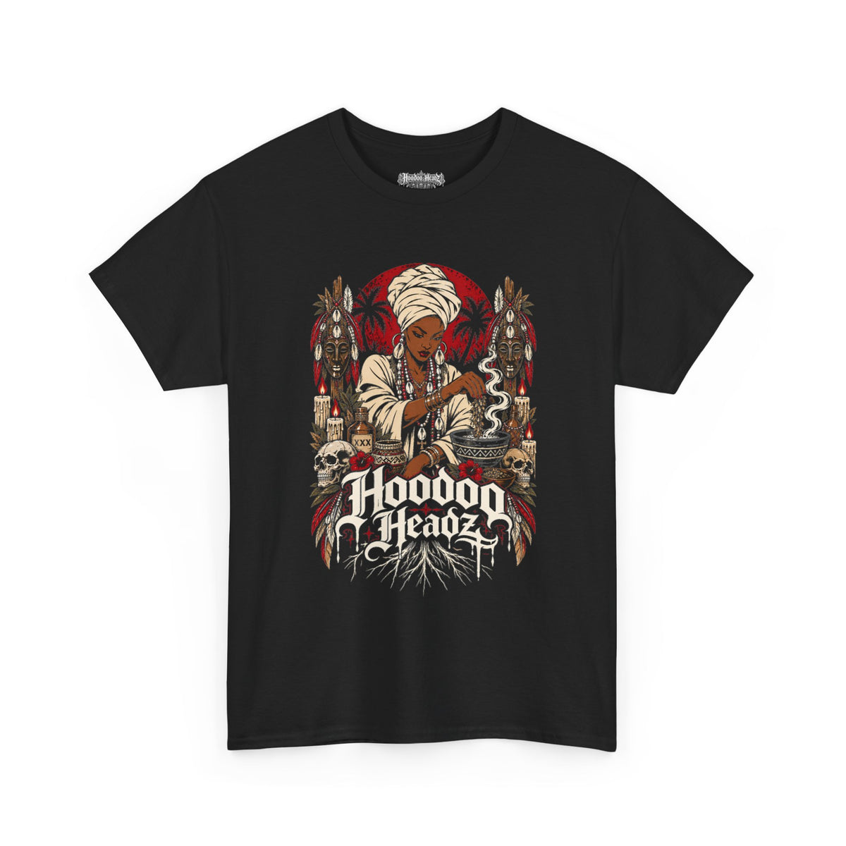 Hoodoo Priestess Tee | Hoodoo Headz® Rootwork & Ritual Heavy Cotton T-Shirt