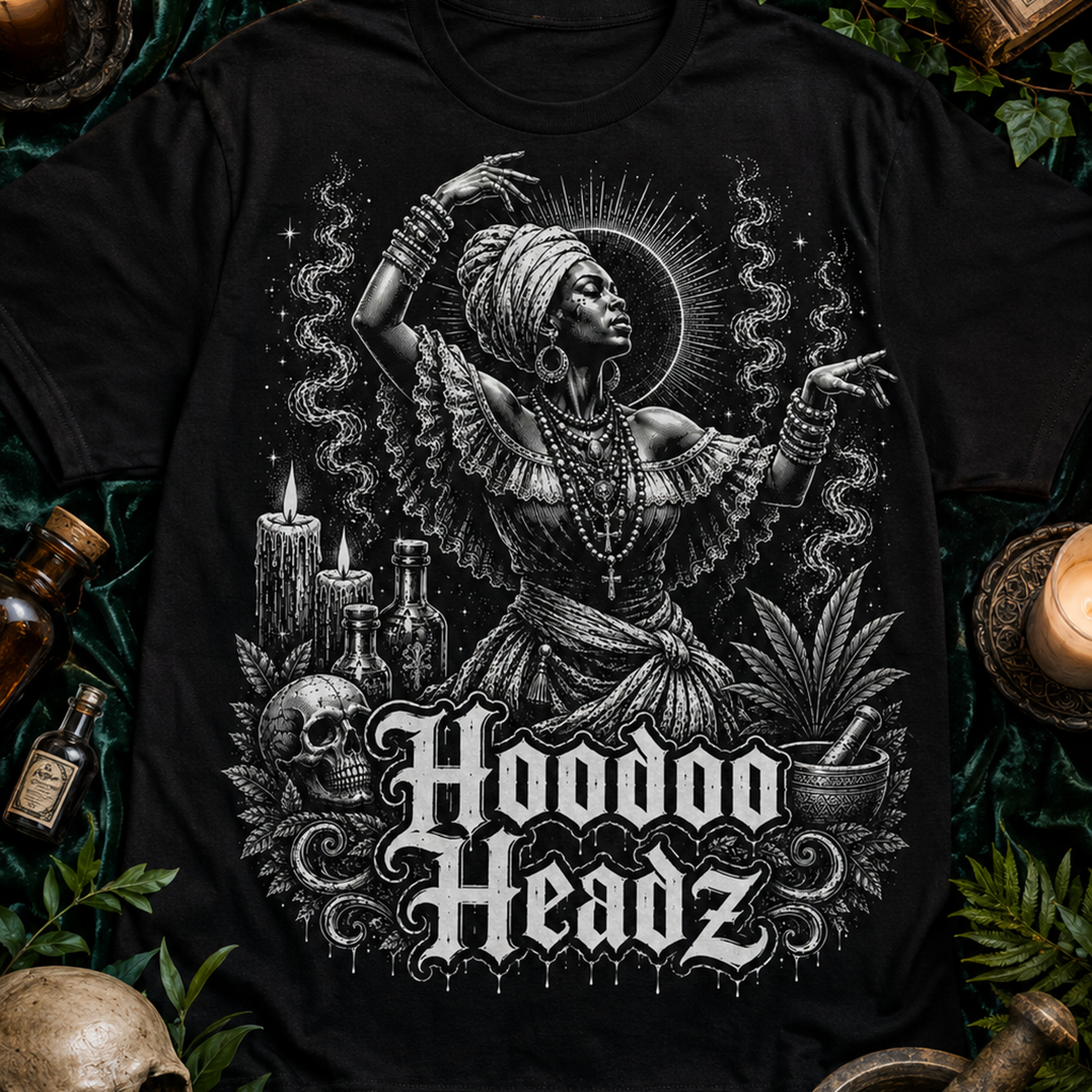 Hoodoo Queen Tee | Hoodoo Headz® Rootwork & Ancestral Spirit Heavy Cotton T-Shirt