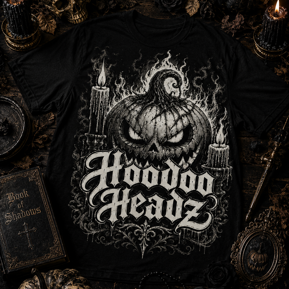 Jack O’ Lantern Tee | Hoodoo Headz® Ritual Pumpkin Heavy Cotton T-Shirt