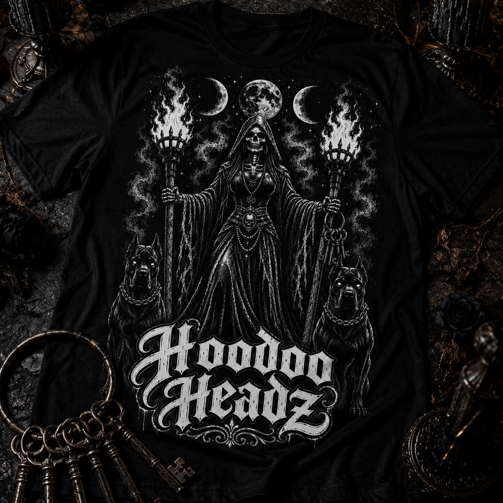 Hekate’s Tribute Tee | Hoodoo Headz® Goddess of Crossroads Heavy Cotton T-Shirt