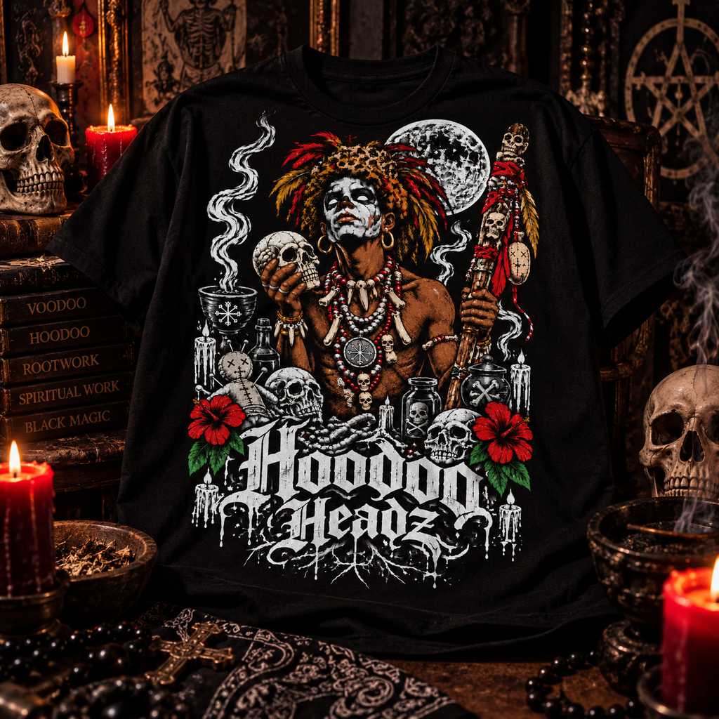 Witch Doctor Tee | Hoodoo Headz® Voodoo Ritual & Spirit Work Heavy Cotton T-Shirt
