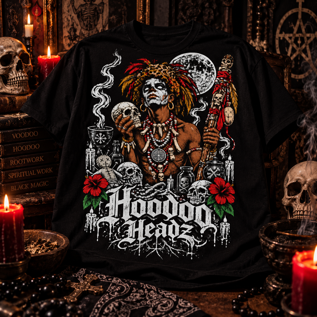 Witch Doctor Tee | Hoodoo Headz® Voodoo Ritual & Spirit Work Heavy Cotton T-Shirt