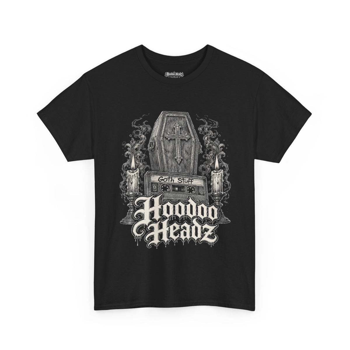 Dead Format Tee | Hoodoo Headz® Goth Stuff Cassette Heavy Cotton T-Shirt