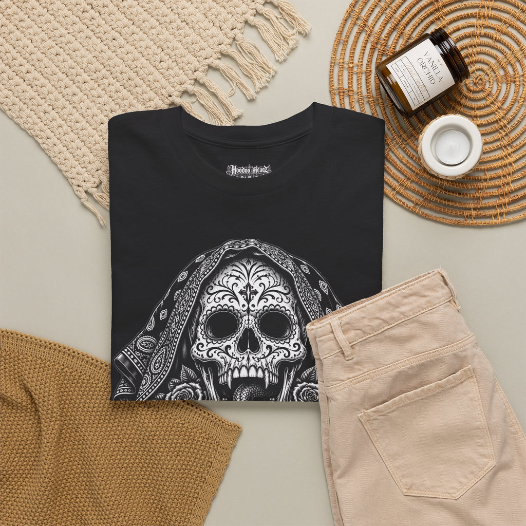 Skull & Roses Tee | Hoodoo Headz® Serpent Graphic Heavy Cotton T-Shirt