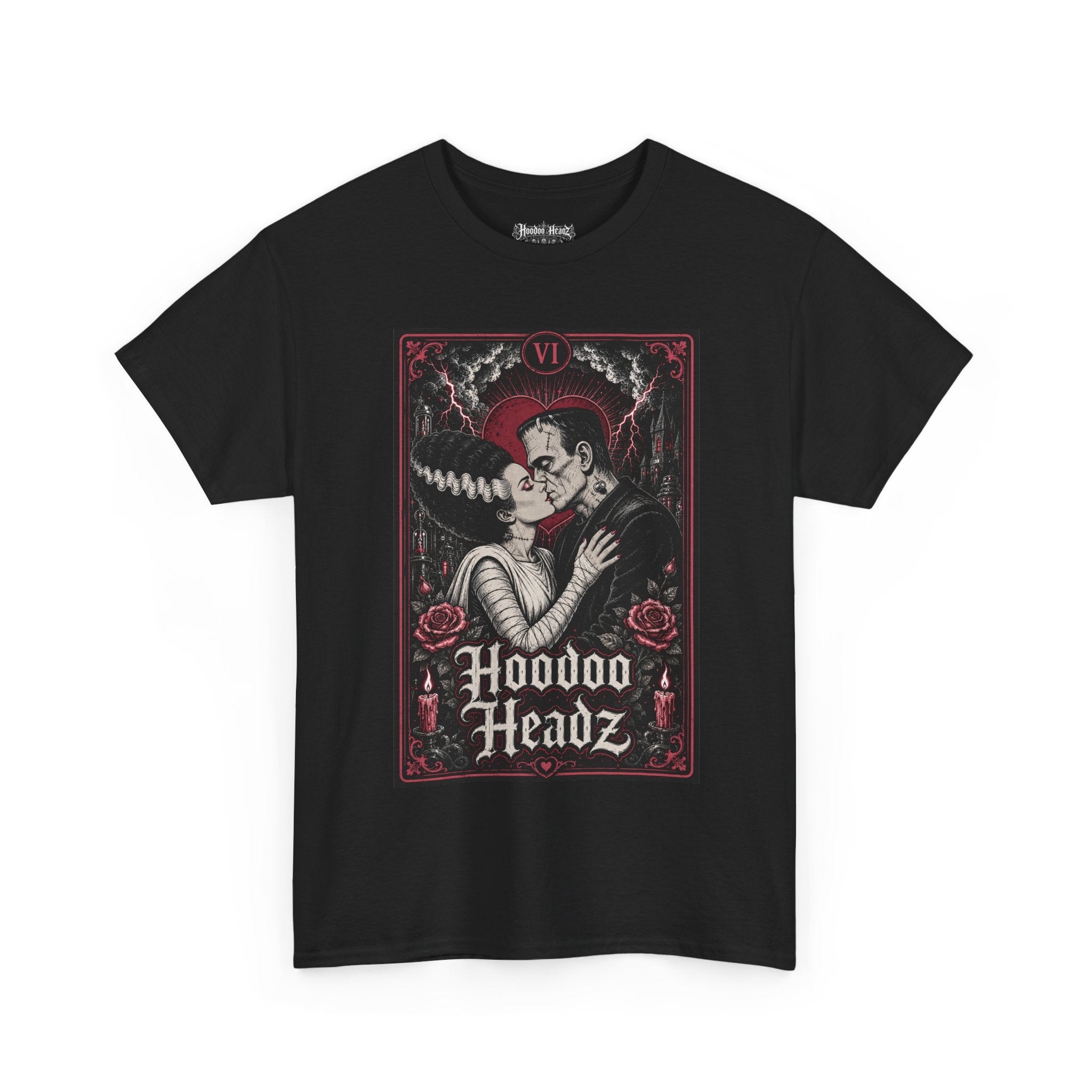 The Lovers Tarot Tee | Hoodoo Headz® Gothic Romance Heavy Cotton T-Shirt