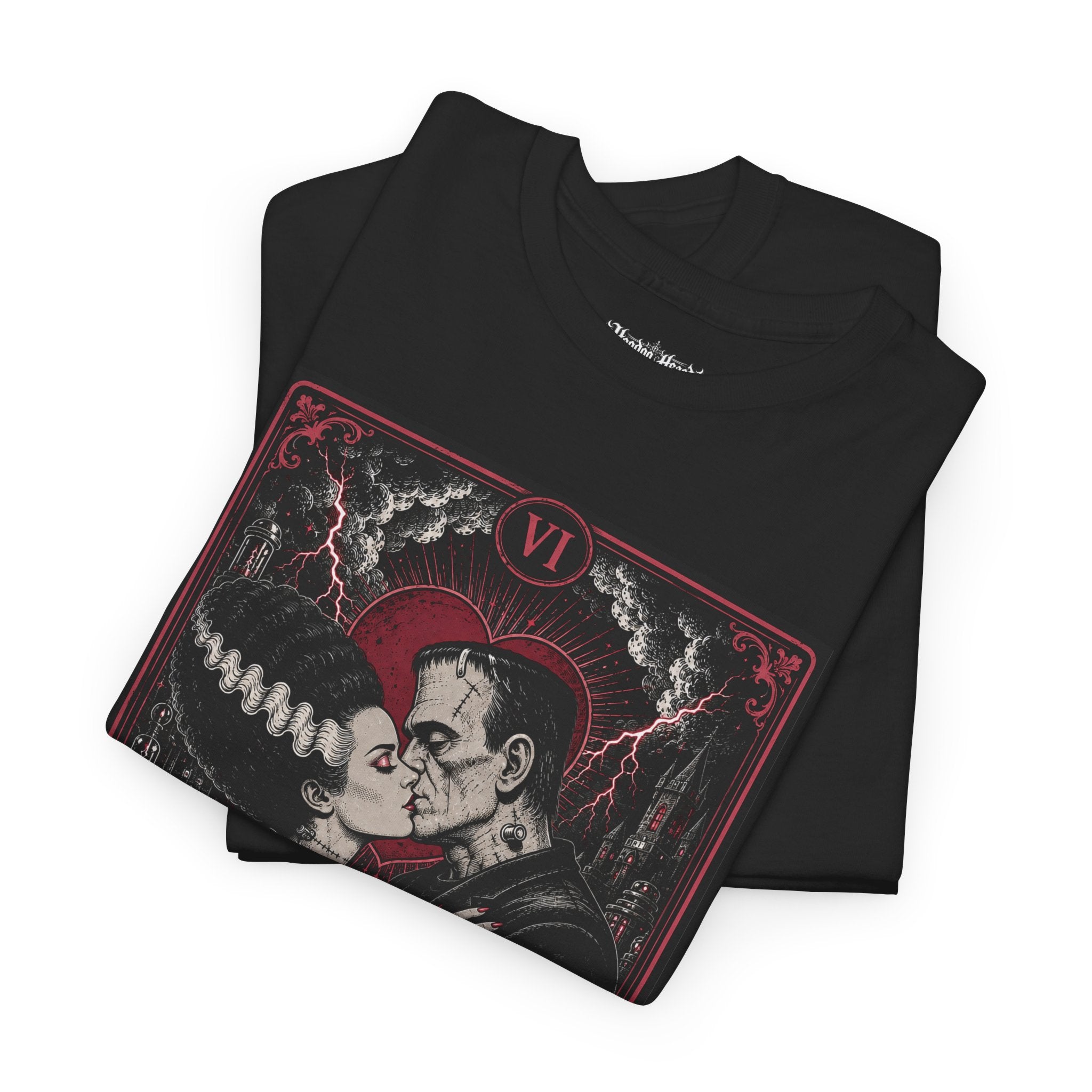 The Lovers Tarot Tee | Hoodoo Headz® Gothic Romance Heavy Cotton T-Shirt