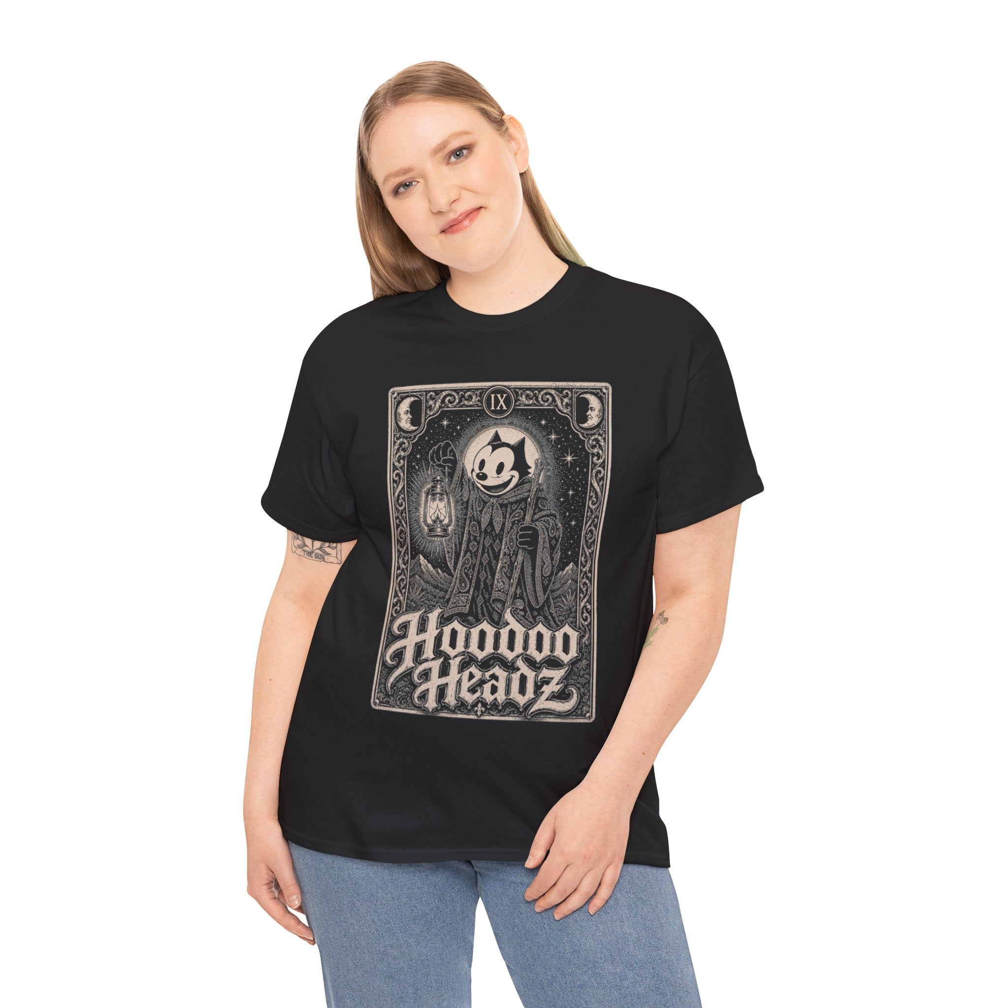 The Hermit Tarot Card Tee | Hoodoo Headz® Vintage Cartoon Heavy Cotton T-Shirt