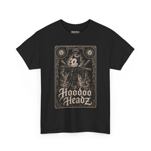 Death Tarot Card Tee | Hoodoo Headz® Vintage Cartoon Cat Heavy Cotton T-Shirt