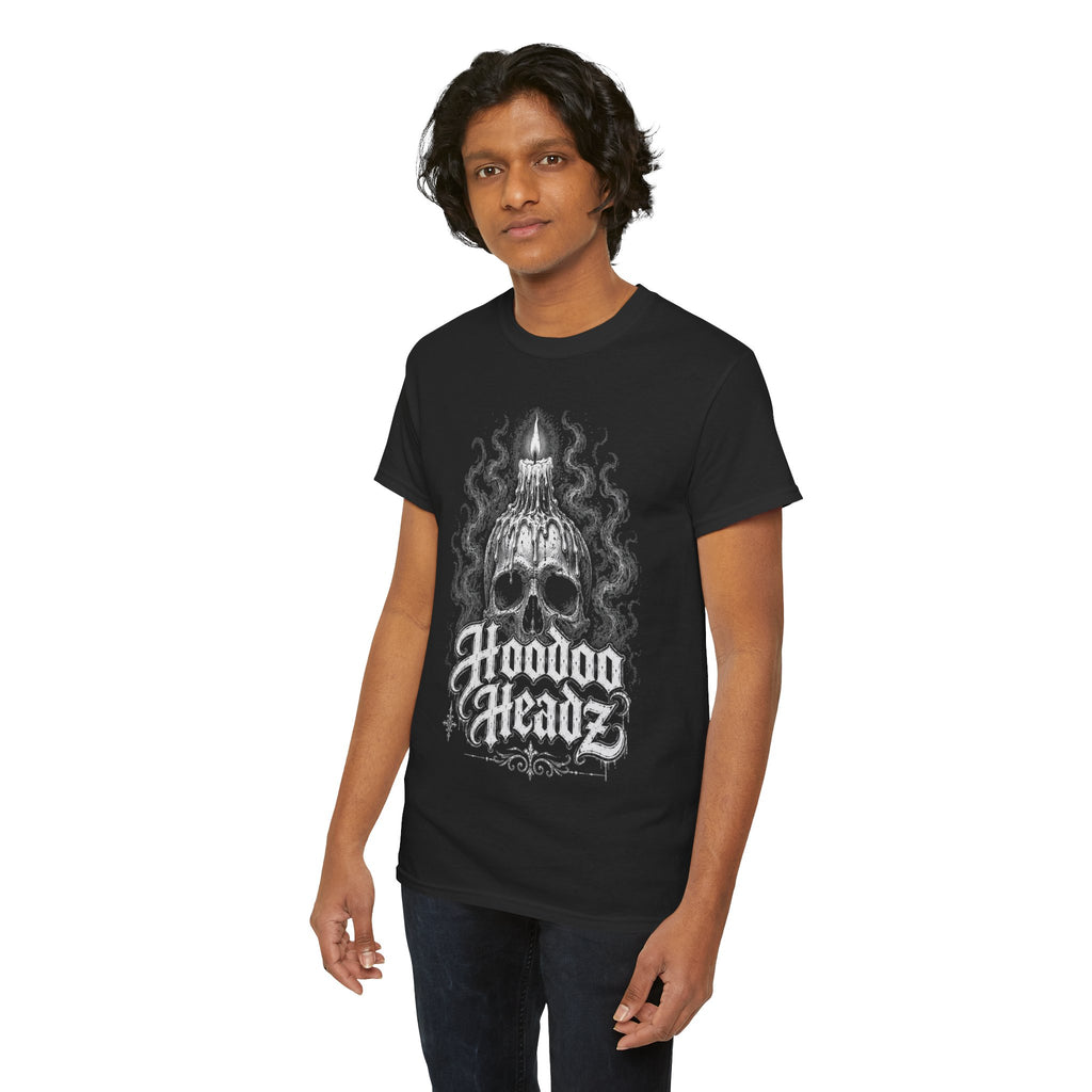 Candle Skull Tee | Hoodoo Headz® Ritual Flame Heavy Cotton T-Shirt