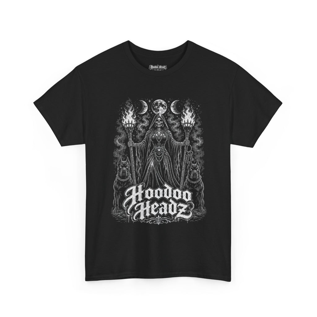 Hekate’s Tribute Tee | Hoodoo Headz® Goddess of Crossroads Heavy Cotton T-Shirt